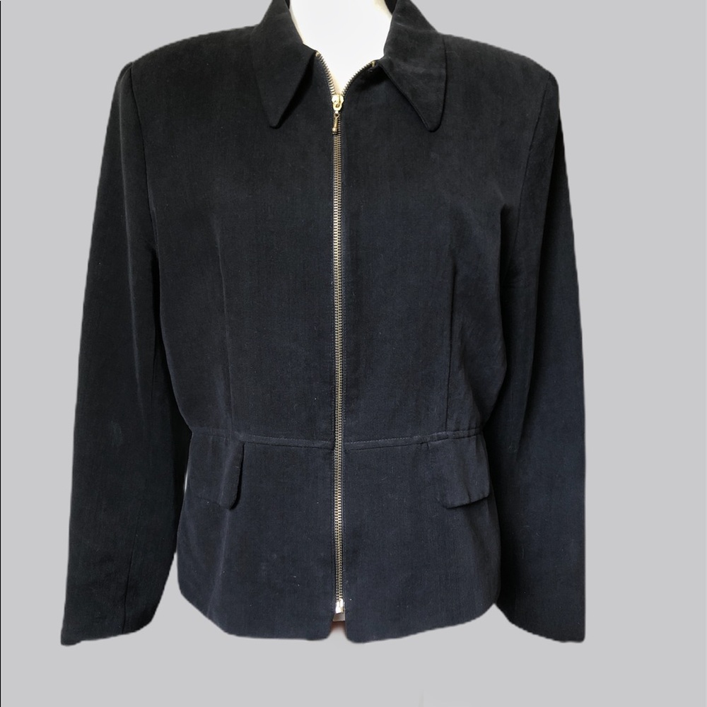 Plus size zippered blazer